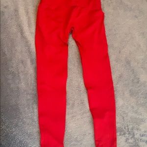 Red leggings